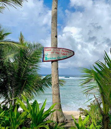 Surfboard used as a sign at Siargao island, Philippines