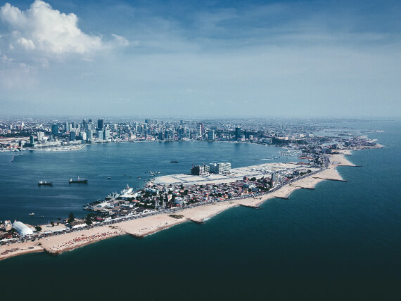 Aerial view of Luanda, in Angola