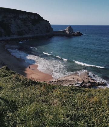 Langre beach in Spain from the cliffs