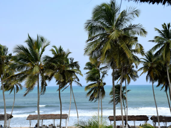 Waves breaking at Gomoa Fetteh beach, Ghana