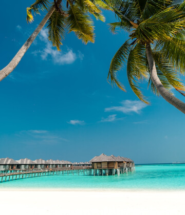 Huts on the water in Maldives