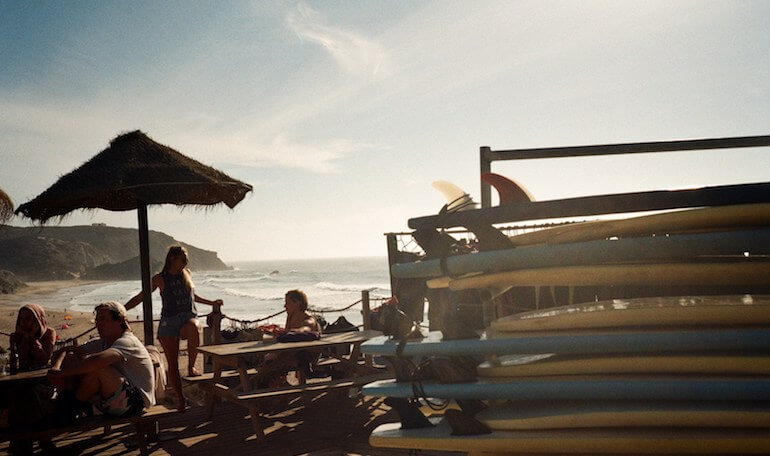 People at a surf camp 