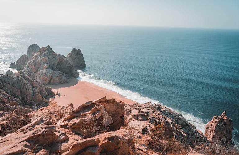 Top view from a beach at Cabo San Lucas, Baja California