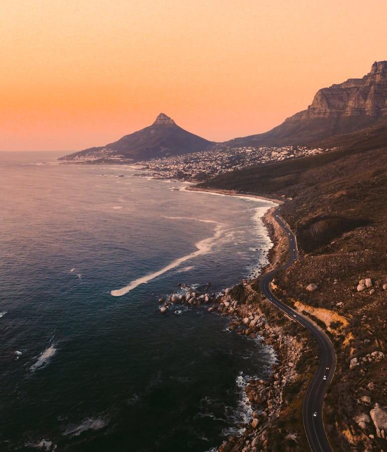 Drone view of Cape Town, South Africa