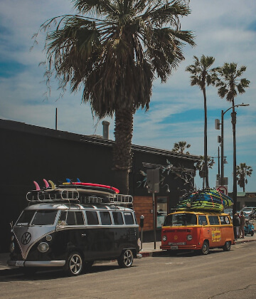 Surf vans at Venice Beach, Los Angeles