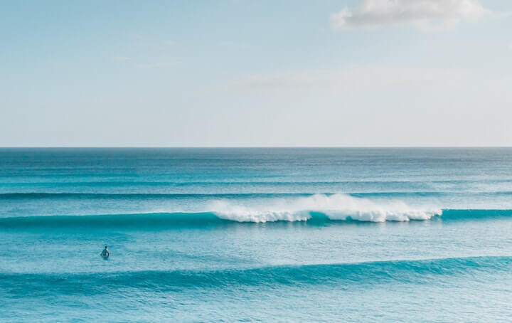 A surfer at his favourite break 