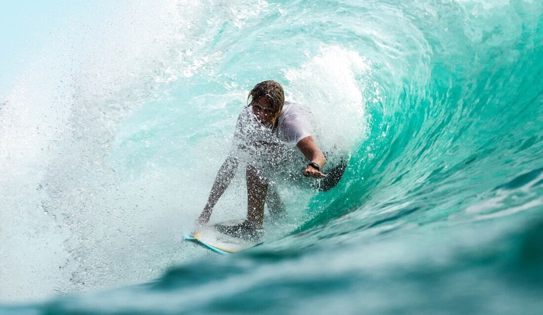 man surfing in the waves