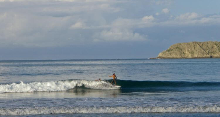 Surfing during dry season in Costa Rica