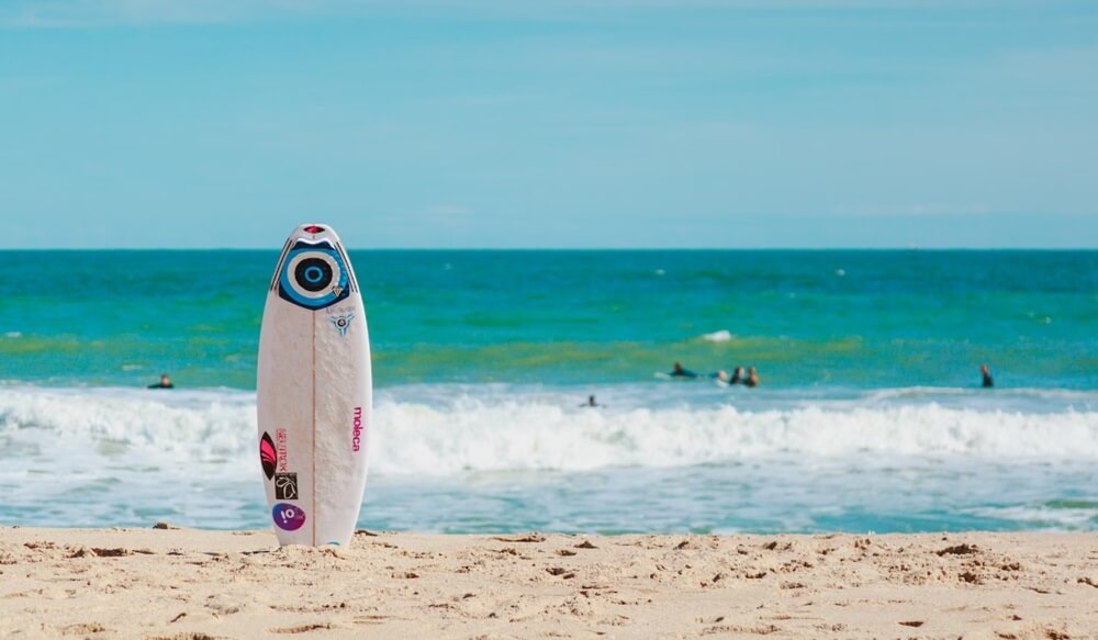 surfboard on the beach