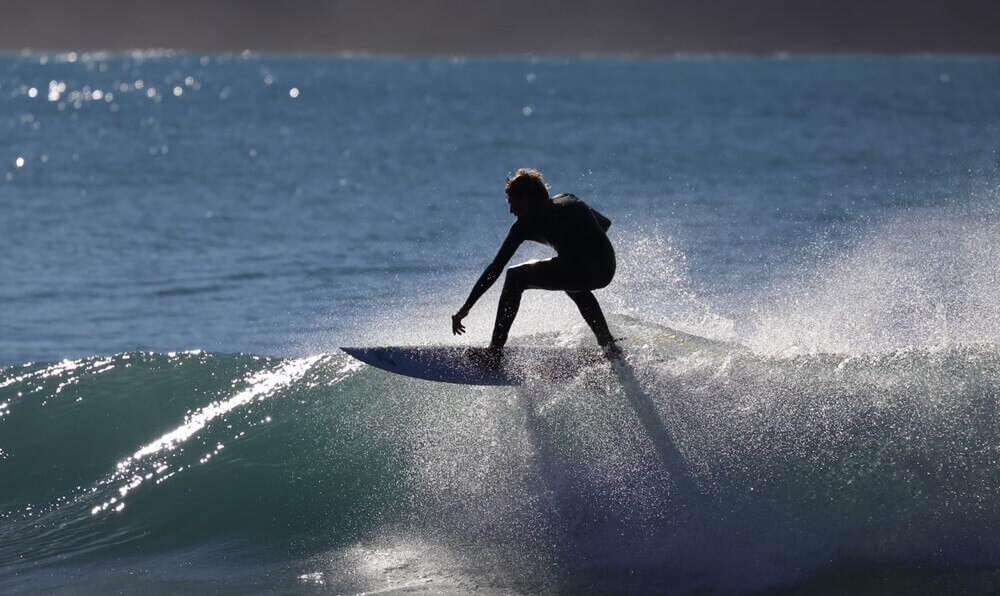 Surfer in New Zealand