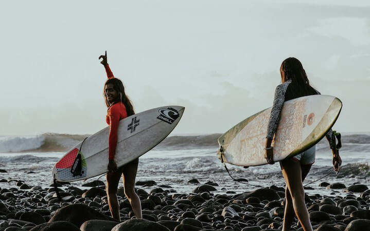 Surfer girls in El Salvador