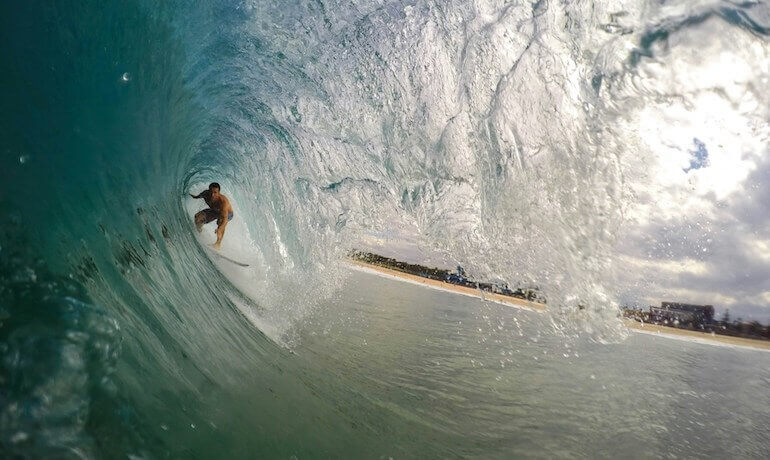 Surfer in the pit 