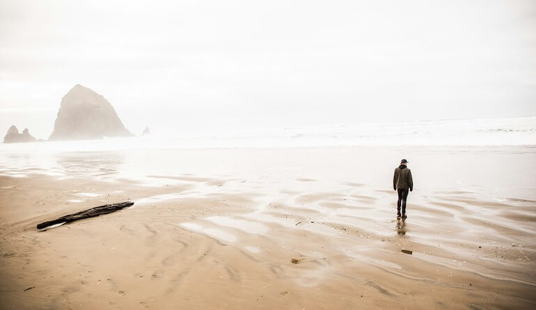 Tide shifting at a beach